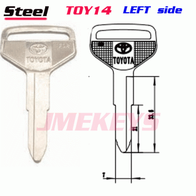 P-098 Replacement steel key Blanks for toyota TOY14 left side