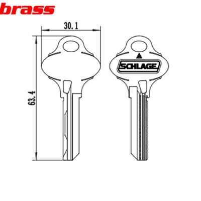 K-236 BRASS BLANK KEYS FOR SCHLAGE