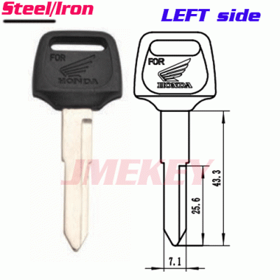 P-374 Replacement Iron Honda KEY BLANKS LEFT side