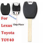 JM-027 New Frame Alloy Transonder key shell For LEXUS TOY40