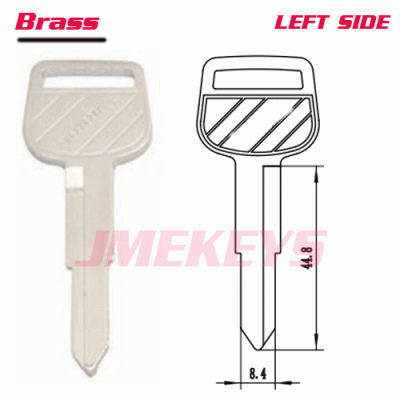 P-081 All BRASS for BLANK KEYS FOR TOYOTA left SIDE 1 side