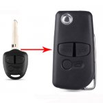 MIT-10 3 Buttons Modified flip Car Key Case For Mitsubish