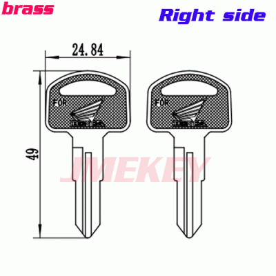 P-403 Replacement Brass Honda KEY BLANKS Right side