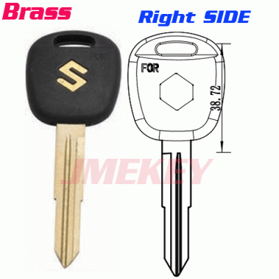 P-321 Replacement Gold logo key blanks for Suzuki Right side