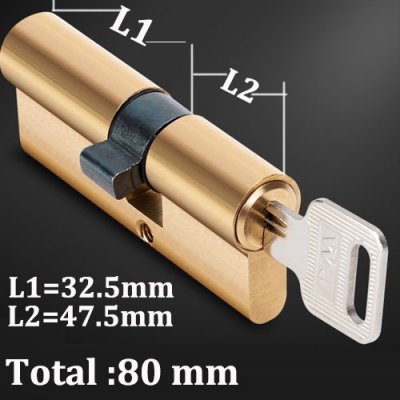 Lock-48 brass Length L1 32.5 mm L2 47.5mm House Lock Cylinder