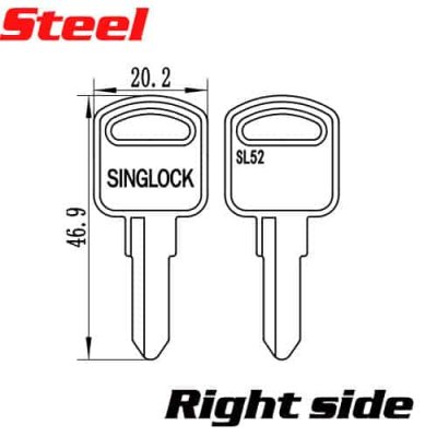 Y-629R STEEL IRON BLANK KEYS SL52 Right side